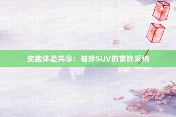 奕跑体验共享：袖珍SUV的前锋采纳